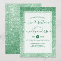 Emerald Faux Paillettes Elégant Anniversaire Sweet