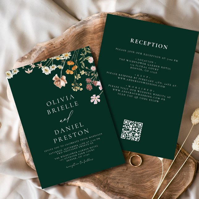 Invitation Emerald Green All in One QR Code Mariage (Créateur téléchargé)