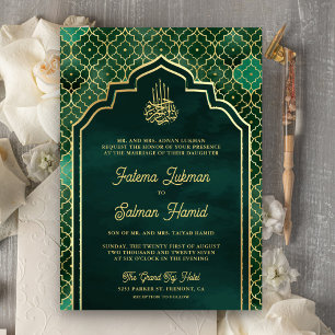 Invitation Emerald Green Arch Marocain Mariage musulman
