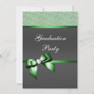 Invitation Emerald Green & Black Graduation Party