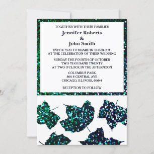 Invitation Emerald Green Blue Ombre Parties scintillant Maria