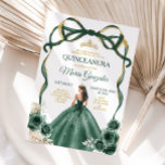 Invitation Emerald Green Bow Princess Gold Crown Quinceañera<br><div class="desc">ÉDITABLE Emerald Green Bow Princess Gold Crown Quinceañera Invitation Élégante Emerald Green Floral Princess Robes Quinceañera Fille Anniversaire Invitation Gold Crown Mis Quince Anos,  15e Anniversaire</div>