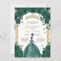 Emerald Green Butterfly Rose Princesse Quinceanera