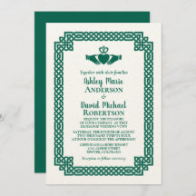 Emerald Green Celtic Knot Claddagh Mariage