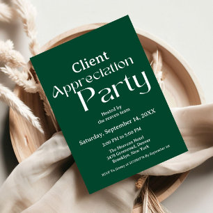 Invitation Emerald green client remerciement