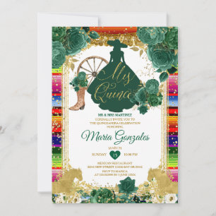 Invitation Emerald Green Colorful Mis Quince 15 Anos Parties 