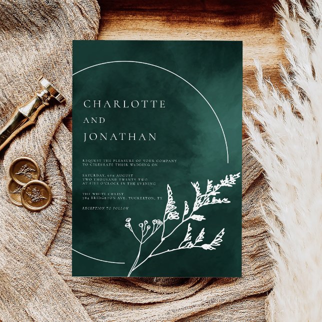 Invitation Emerald Green Elegant Green Mariage (Créateur téléchargé)