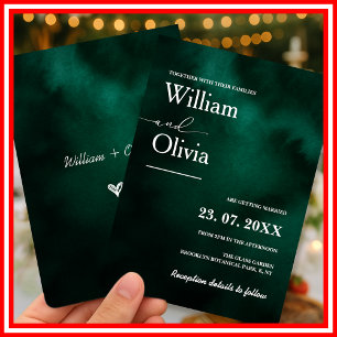 Invitation Emerald Green Elegant moderne minimaliste Mariage