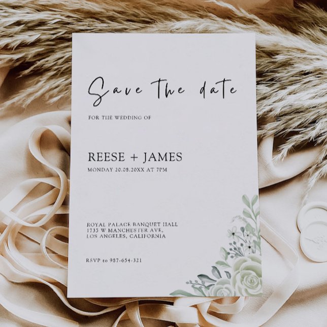 Invitation Emerald Green Enregistrer le Modèle de date (Emerald Green Save the Date Template)