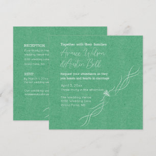 Invitation Emerald Green et White Minimaliste Mariage