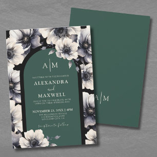 Invitation Emerald Green Floral Mariage