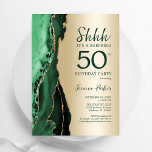 Invitation Emerald Green Gold Agate Surprise 50e anniversaire<br><div class="desc">Emerald vert et or agate surprise 50e anniversaire invitation de fête. Design élégant et moderne avec aquarelle agate marbre arrière - plan,  fausse parties scintillant or et typographie script de police. Carte invitation branchée parfaite pour une célébration anniversaire féminine élégante. Invitations Zazzle imprimées ou téléchargement instantané modèle imprimable numérique.</div>