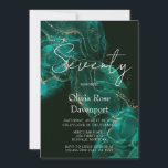Invitation Emerald Green Gold Alcohol Ink 70th Birthday Party<br><div class="desc">J'espère que vous apprécierez ce design émeraude vert et or d'encre d'alcool. Très élégant pour une fête du 70e anniversaire !</div>
