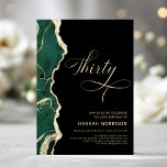 Invitation Emerald Green Gold Black Agate 30e anniversaire<br><div class="desc">L'Emerald Green Gold Black Agate 30th Birthday Invitation présente une combinaison époustouflante de vert émeraude, de noir riche et d'or chatoyant. Avec un motif agate unique, ce design luxueux ajoute une touche d'élégance et de sophistication à votre célébration de jalon, parfait pour une soirée chic et élégante de 30ème anniversaire....</div>