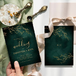 Invitation Emerald Green & Gold Botanical Mariage élégant<br><div class="desc">Emerald Green & Gold Botanical Elegant Wedding Invitation</div>