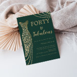 Invitation Emerald Green & Gold Quarty & Fab 40e anniversaire<br><div class="desc">Emerald Green & Gold Forty & Fabulous 40th Birthday Party Invitation Disponible sous forme d'invitation électronique numérique Variations de l'invitation et des articles correspondants dans notre magasin</div>