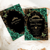 Emerald Green Gold Quinceanera