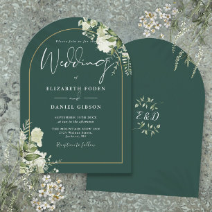 Invitation Emerald Green Green Gold Arch Mariage