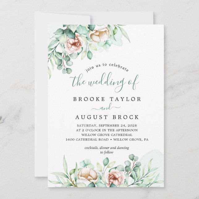 Invitation Emerald Green Le Mariage De L'Invitation (Devant)