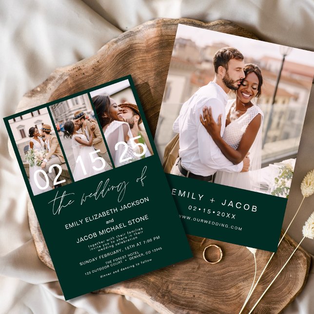 Invitation Emerald Green Le Mariage du Mariage photo (Créateur téléchargé)