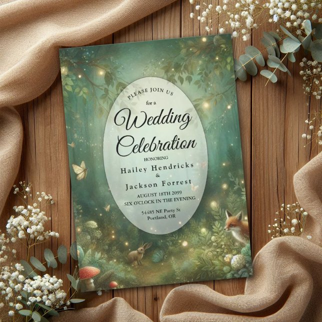 Invitation Emerald Green Mariage forestier enchanté (Créateur téléchargé)