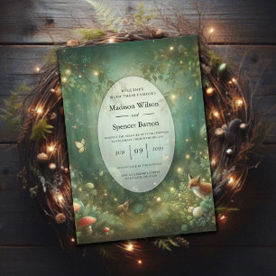 Invitation Emerald Green Mariage forestier enchanté