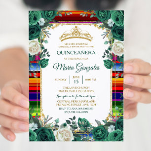 Invitation Emerald Green Mexicaine Charra Mis Quince Invitati