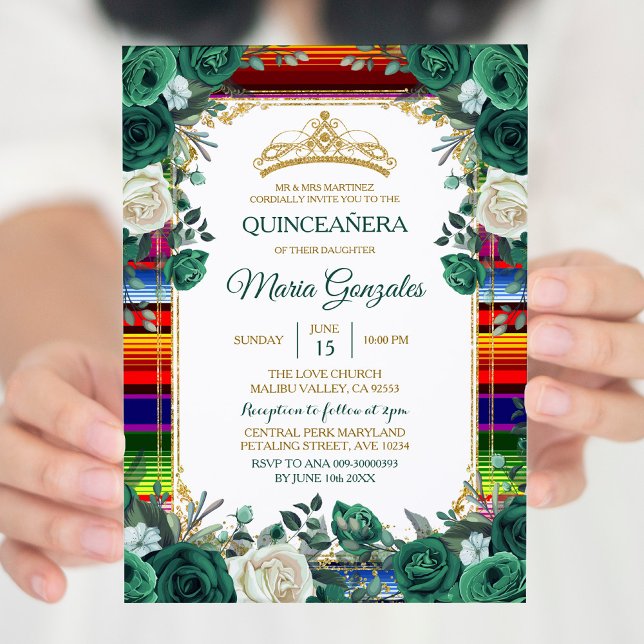 Invitation Emerald Green Mexicaine Charra Mis Quince Invitati (Créateur téléchargé)