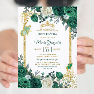 Invitation Emerald Green Mexicaine Charra Mis Quince Invitati