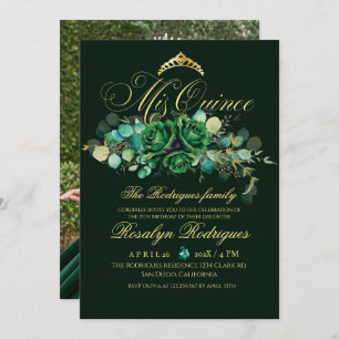 Invitation Emerald green Mis Quince 15e anniversaire