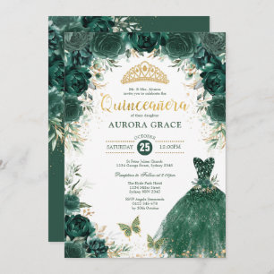 Invitation Emerald Green Quinceañera Mis Quince 15 Anos