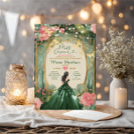 Invitation Emerald Green Robe Or Floral Forêt Mis Quince<br><div class="desc">Emerald Green Robe Or Floral Forest Mis Quince Invitation Quinceanera 15 Anos,  16e Anniversaire Papillon d'or</div>