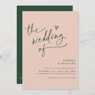 Invitation Emerald Green Rose Gold Mariage