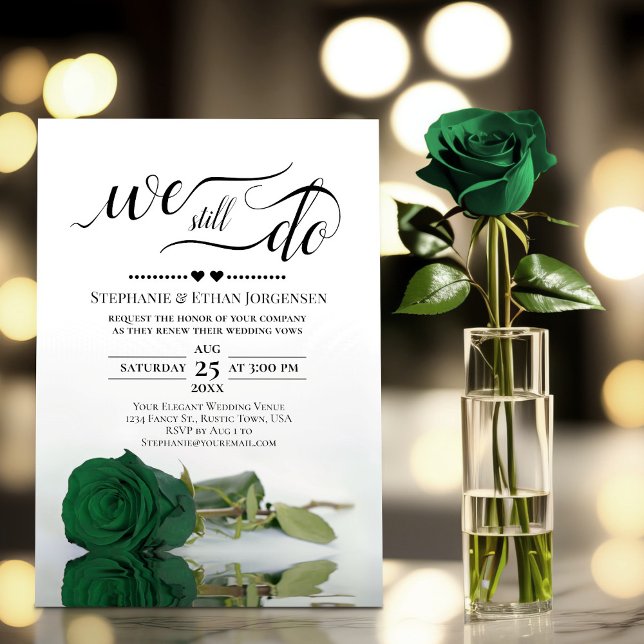 Invitation Emerald Green Rose Nous Faisons Toujours Mariage V (Créateur téléchargé)