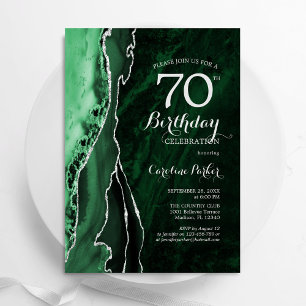 Invitation Emerald Green Silver Agate 70e anniversaire