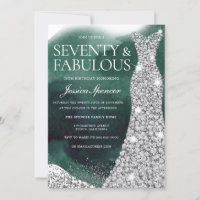 Emerald Green & Silver Dress 70th Birthday Party