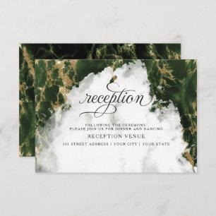 Invitation Emerald Green Watercolor Geode BarefootBride™