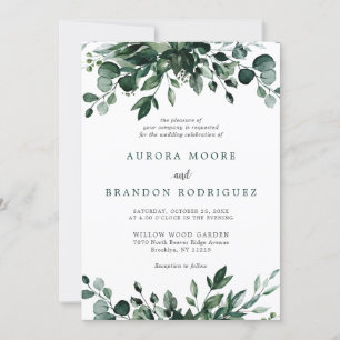 Invitation Emerald Greenery Eucalyptus Mariage botanique Invi