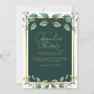 Invitation Emerald Greenery Mariage Botanical Nature Invitati