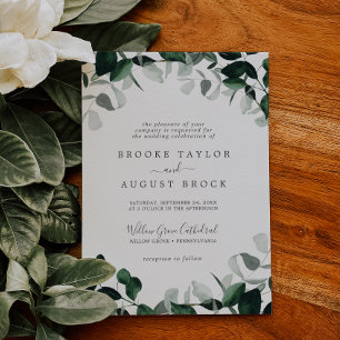 Invitation Emerald Greenery Mariage officiel
