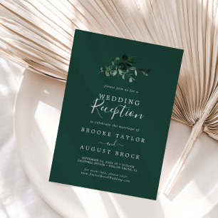 Invitation Emerald Greenery Réception de mariage vert