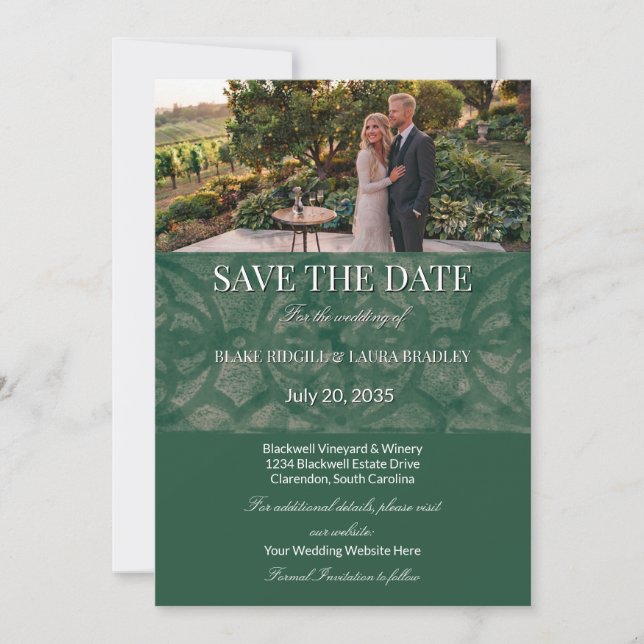 Invitation Emerald Lake Batik Simple sur mesure (Devant)