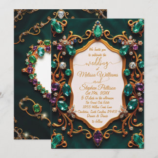 Invitation Emerald & Sapphire Mariage de luxe