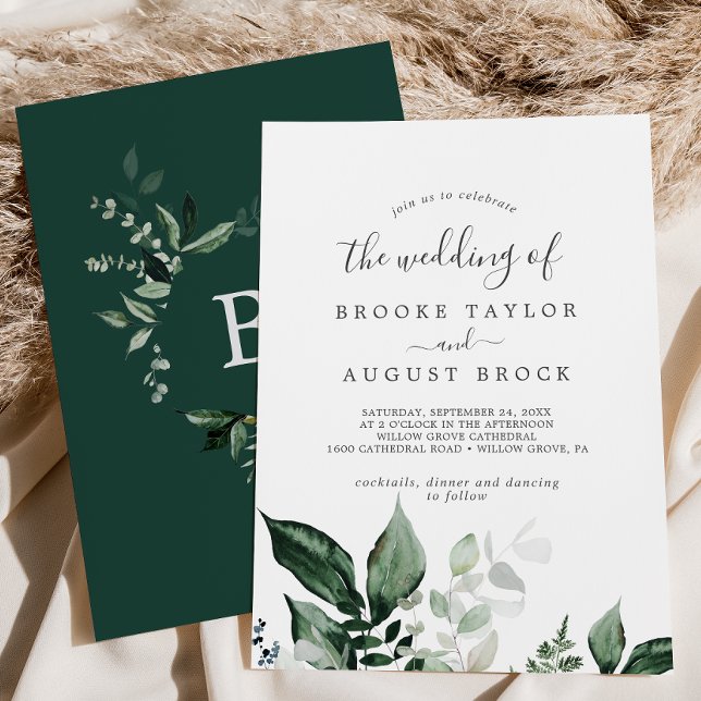 Invitation Emerald Verdure Le Mariage De (Emerald Greenery The Wedding Of Invitation)