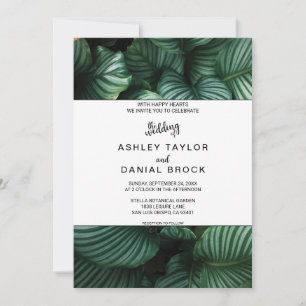 Invitation Emerald vert tropical chic Mariage floral Invitat