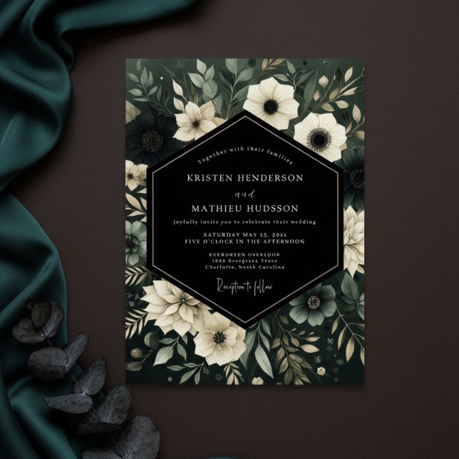 Invitation Emerald Woodland Bloom Wedding (Créateur téléchargé)