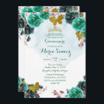 Invitation Émeraude Papillon vert Charra Mis Quince<br><div class="desc">Emerald Green Butterfly Charra Mis Quince Invitation Mis Quince Anos,  15e anniversaire, </div>