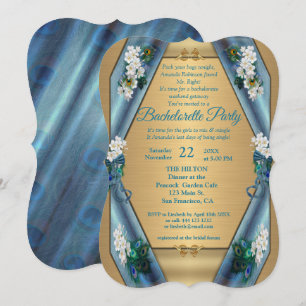 Invitation Émeraude Vert Métallurique Soie & Or Bachelorette