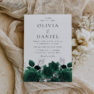 Invitation Émeraude verte Mariage floral