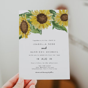 Invitation Emma - Aquarelle Rustique Tournesol Country Grange